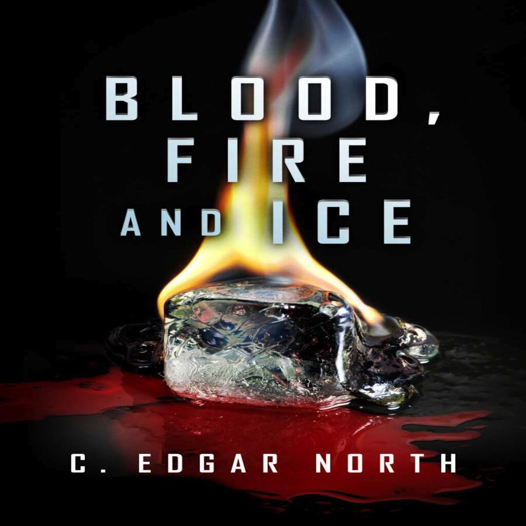 Diamonds on fire on blood red surface