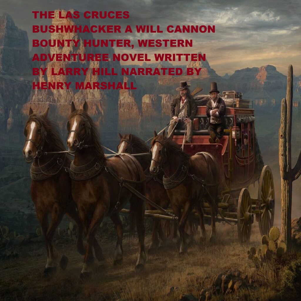 Stagecoach traveling through canyon.