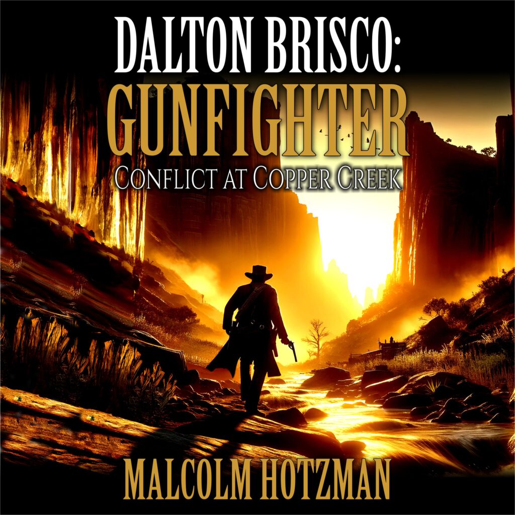 Horse and Rider going through canyon into Sunset