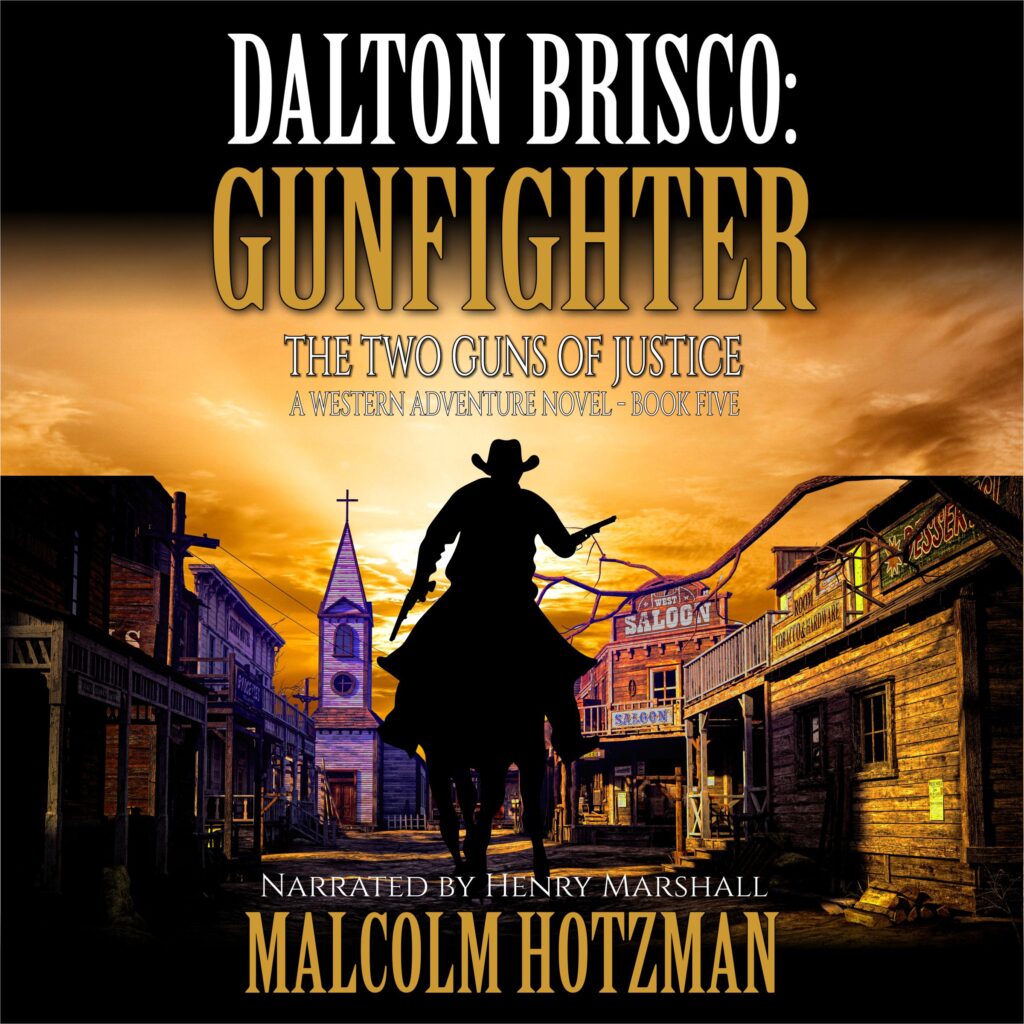 Cowboy riding a horse down a western street 